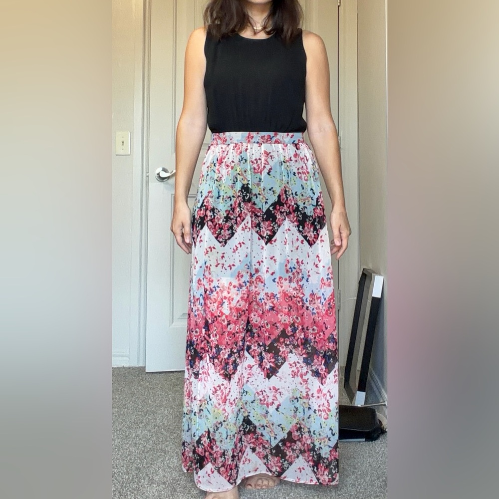 HeartSoul Black and Floral Maxi Dress - Picture 2 of 4